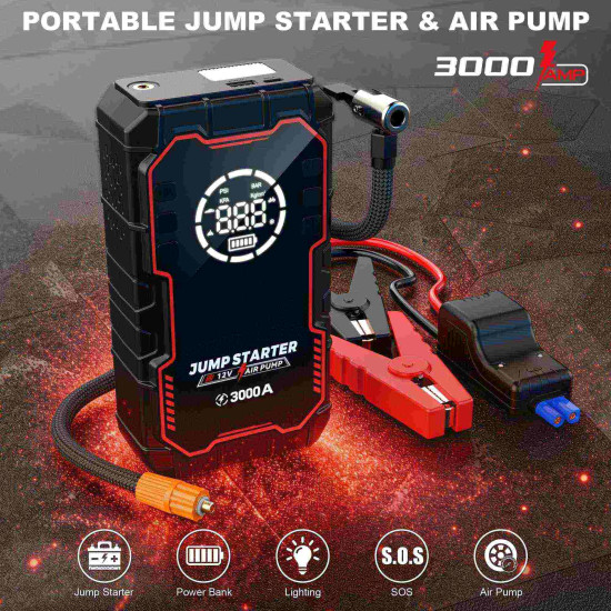 L088 kompresszoros gyorsindító és powerbank